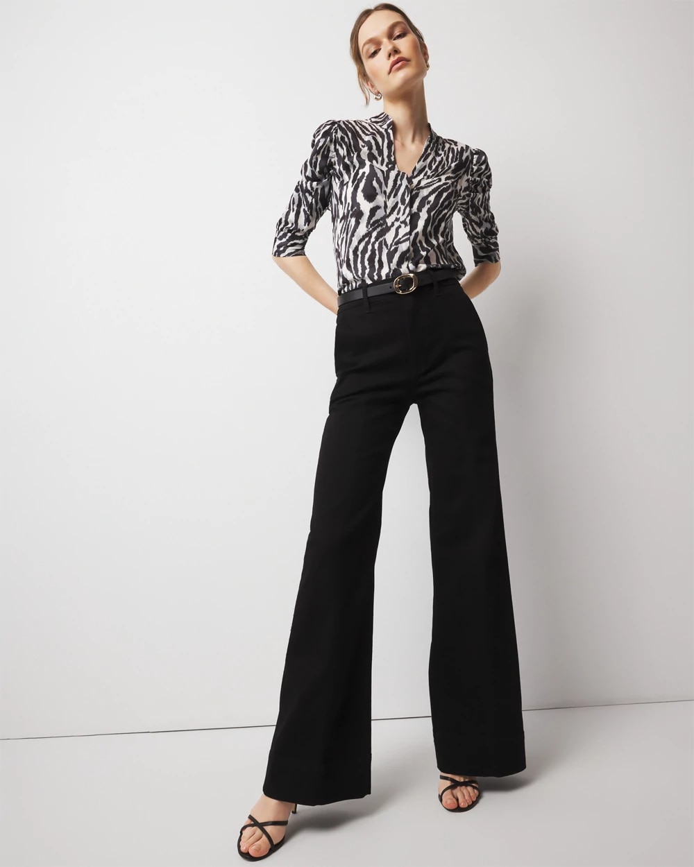 【HI FI FNK】Logan Wide Trousers Extra High Rise Wide Leg Trouser Jeans | White House Black